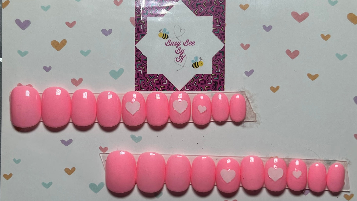 Pink is Love Kids Nails