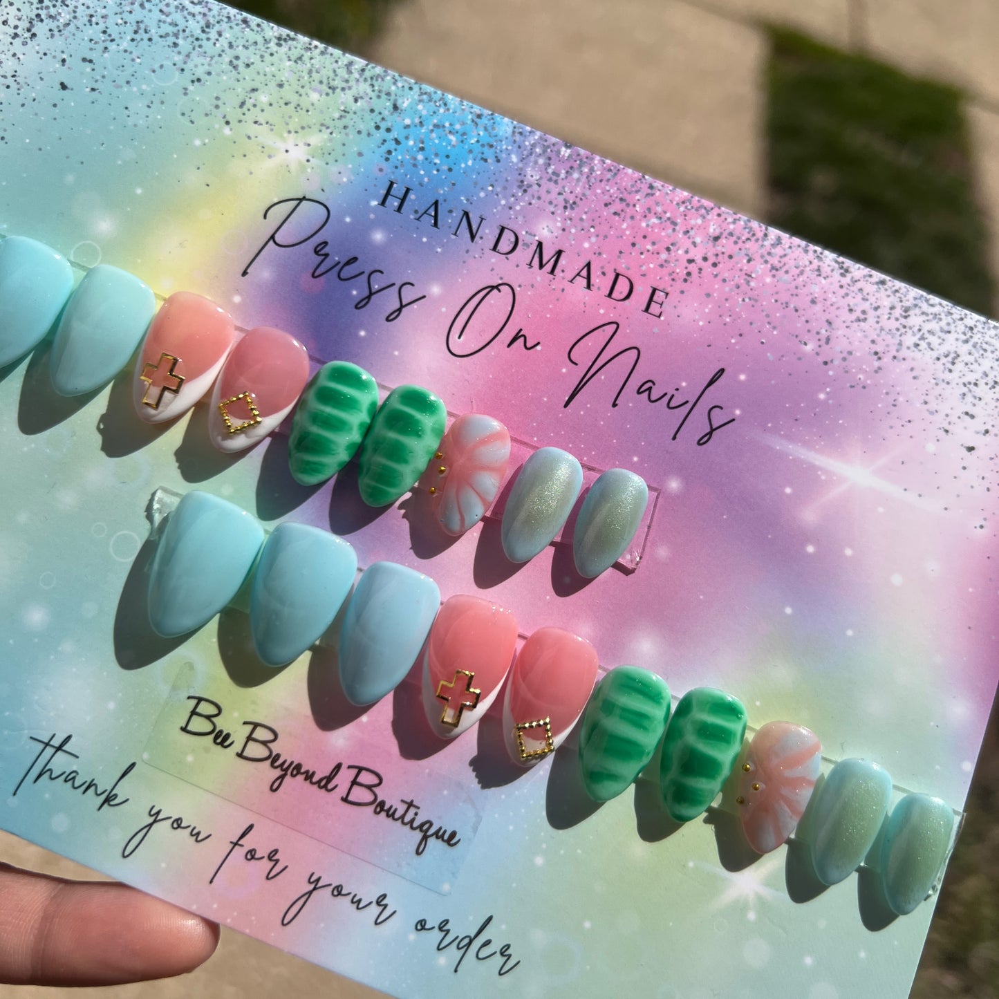 Beach Side Press on Nails