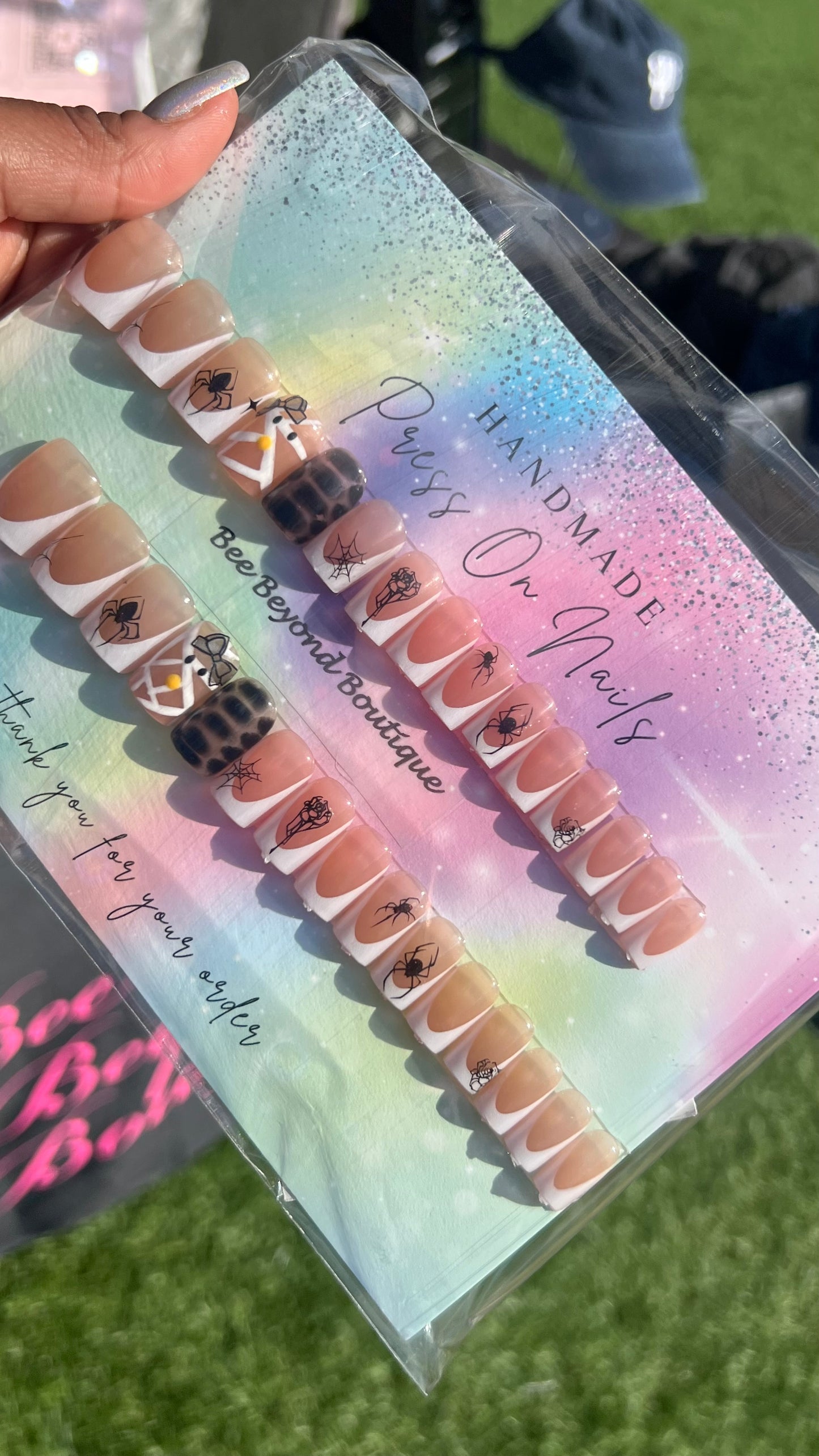 Halloween spider press on nails