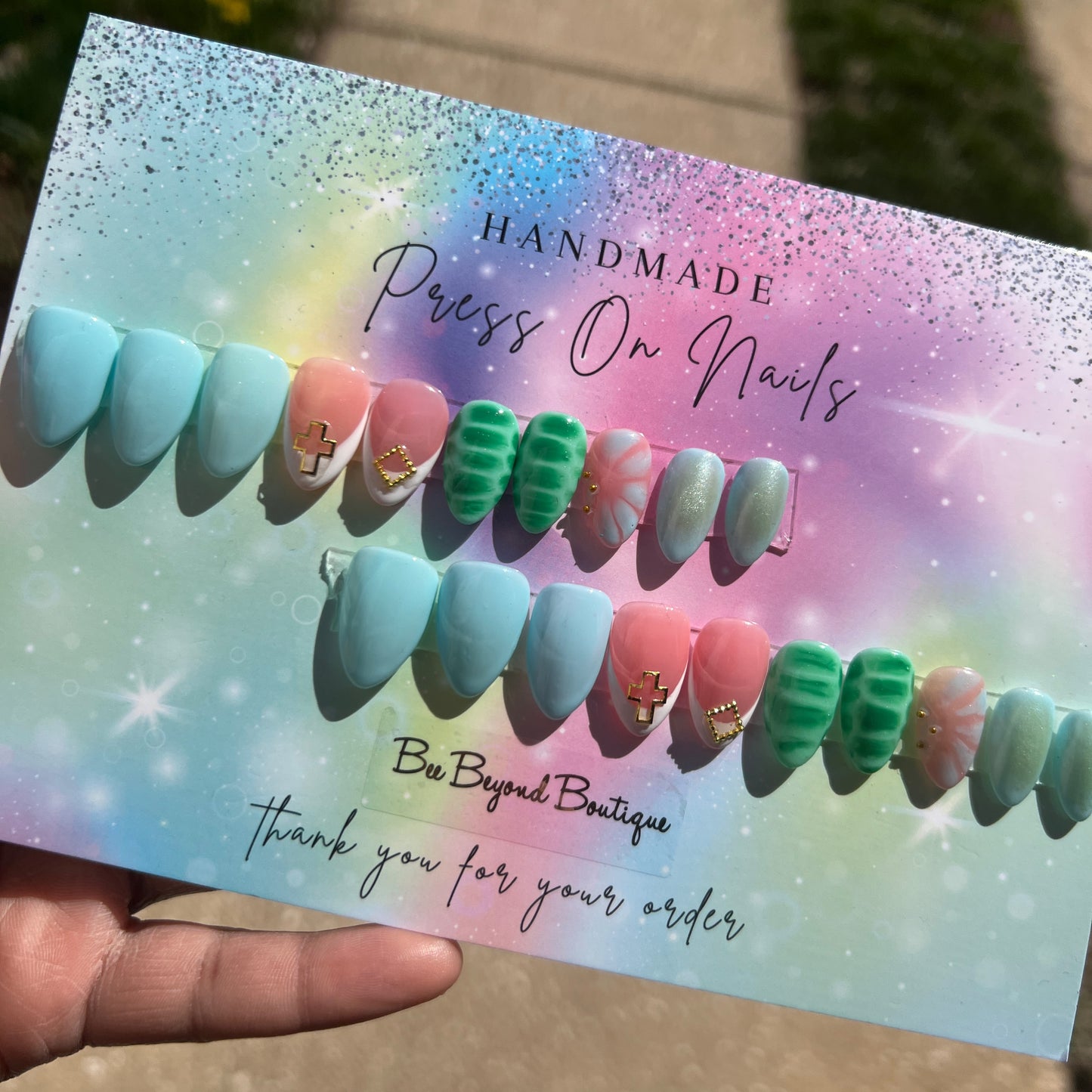 Beach Side Press on Nails