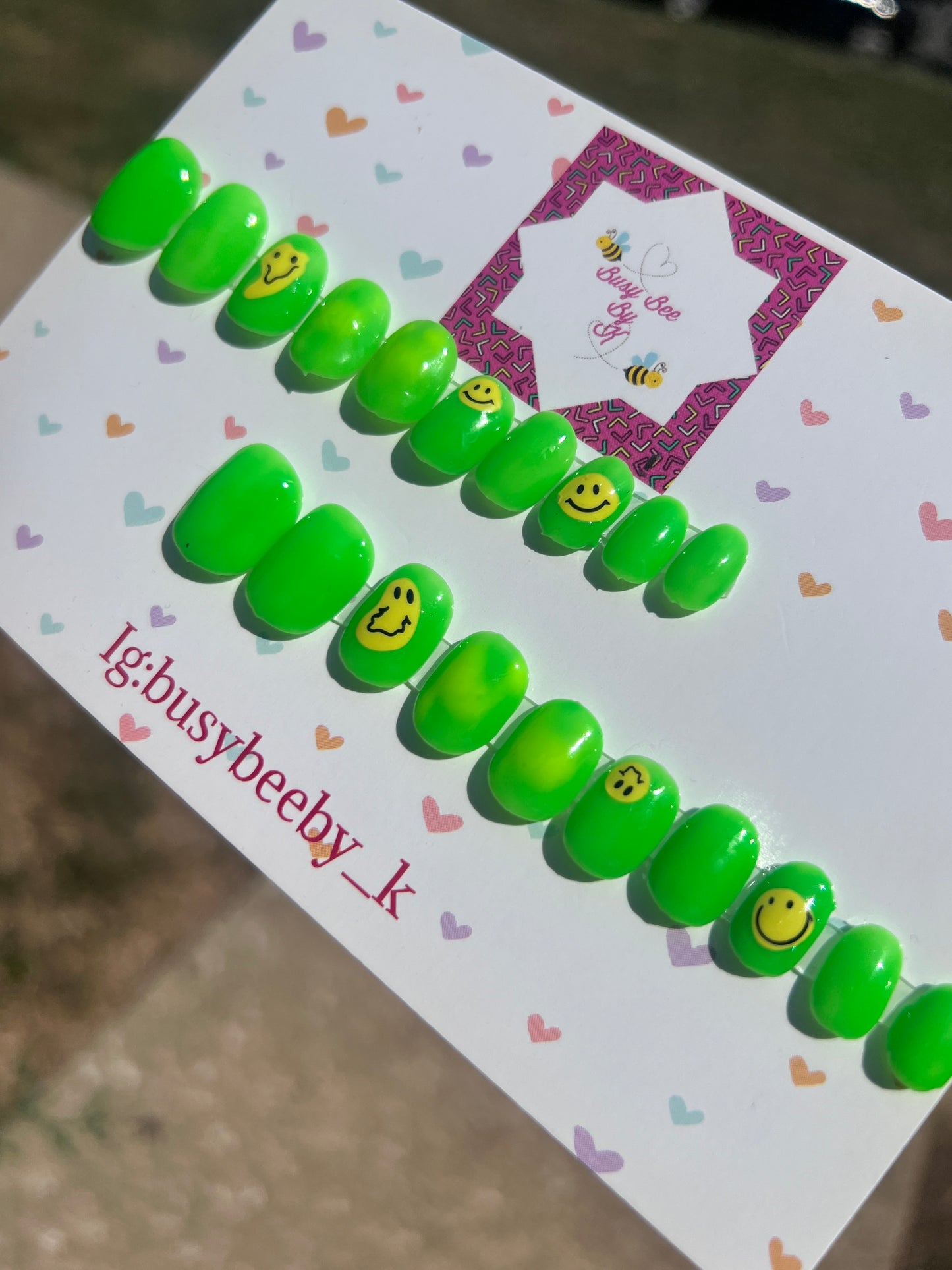 Smily Face  Busy Bee Kids Nails