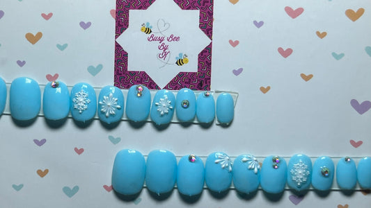 Snow Flakes Kids Nails