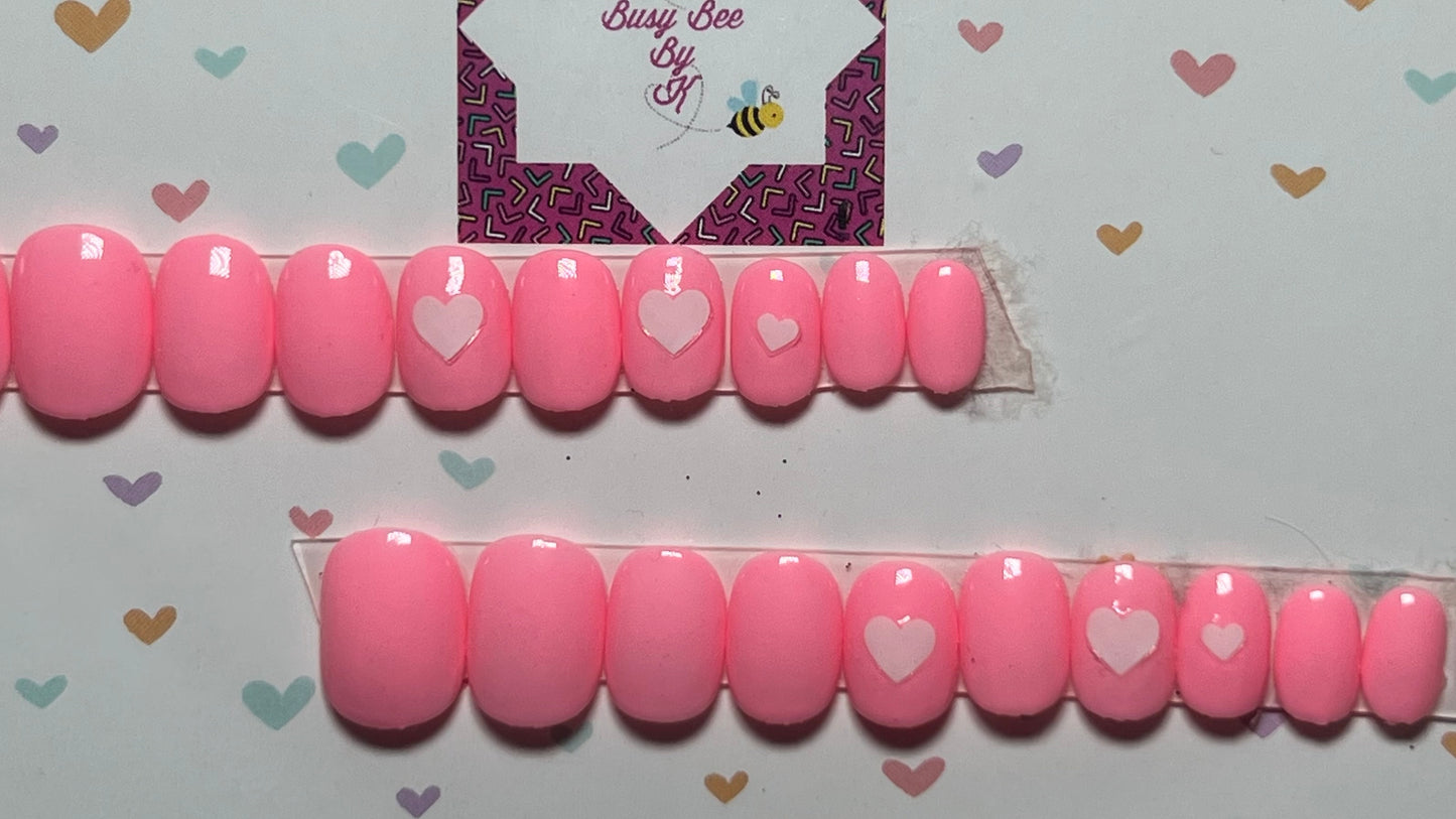 Pink is Love Kids Nails