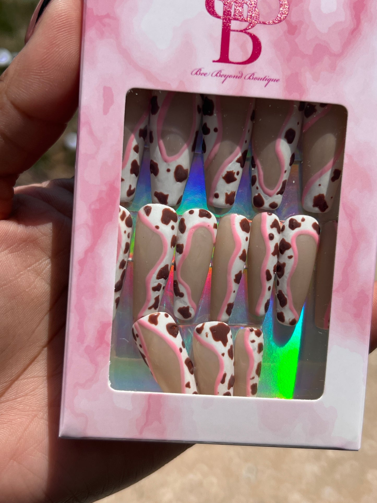 Pink Cow Girl Press On Nails