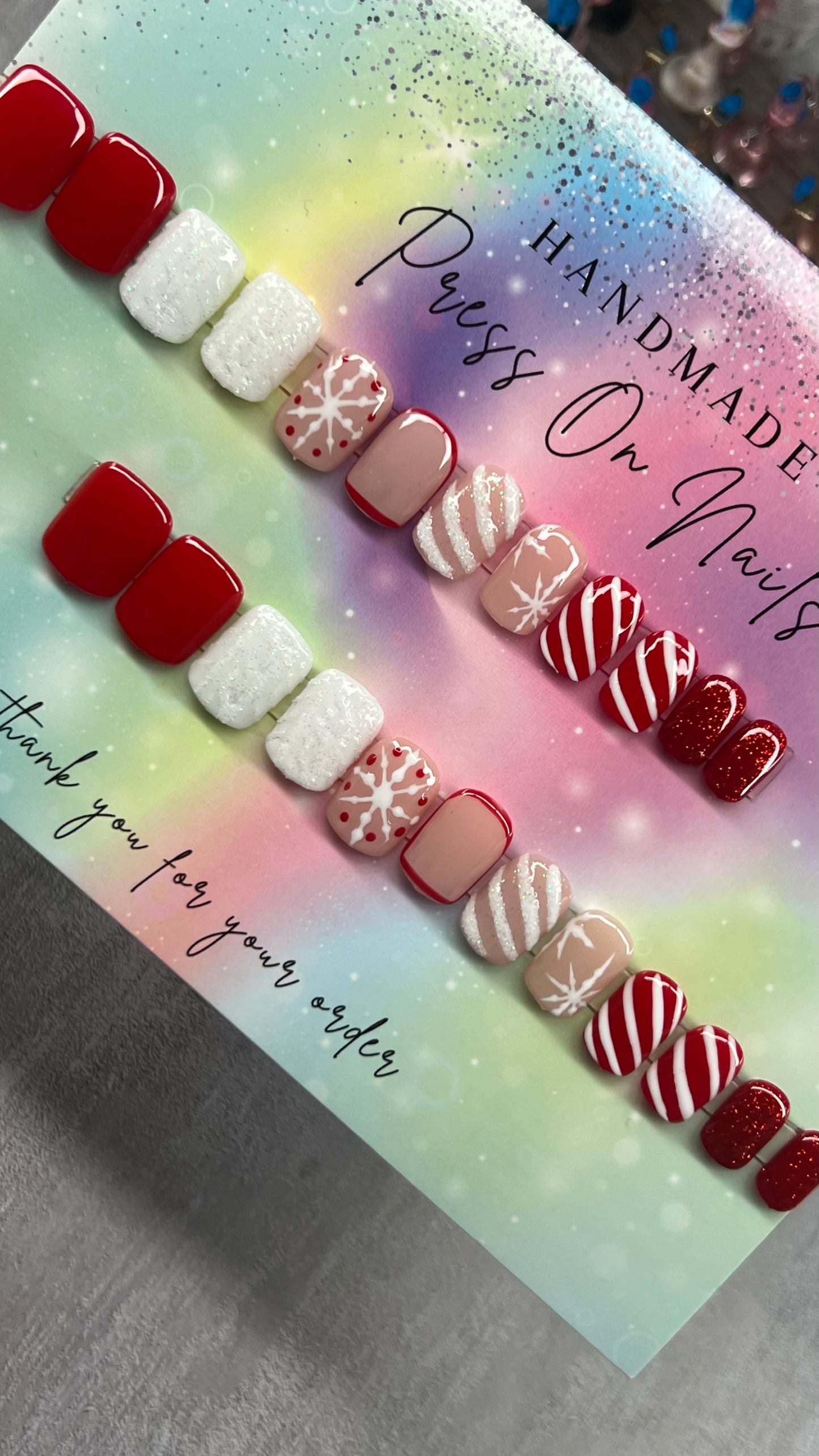 Candy Cane Lane   Press on Nails