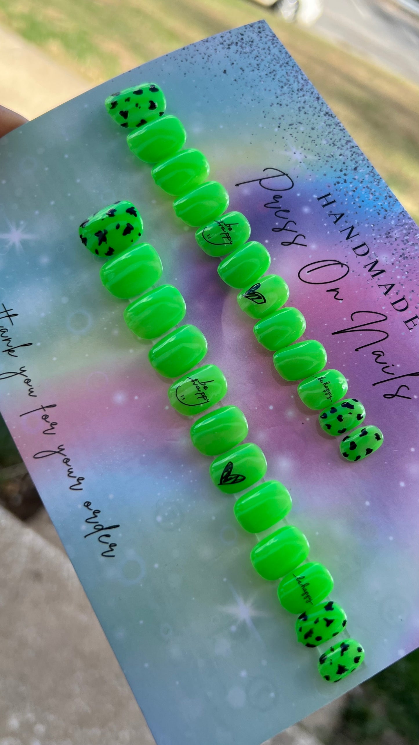 Lime Kids Press on Nails