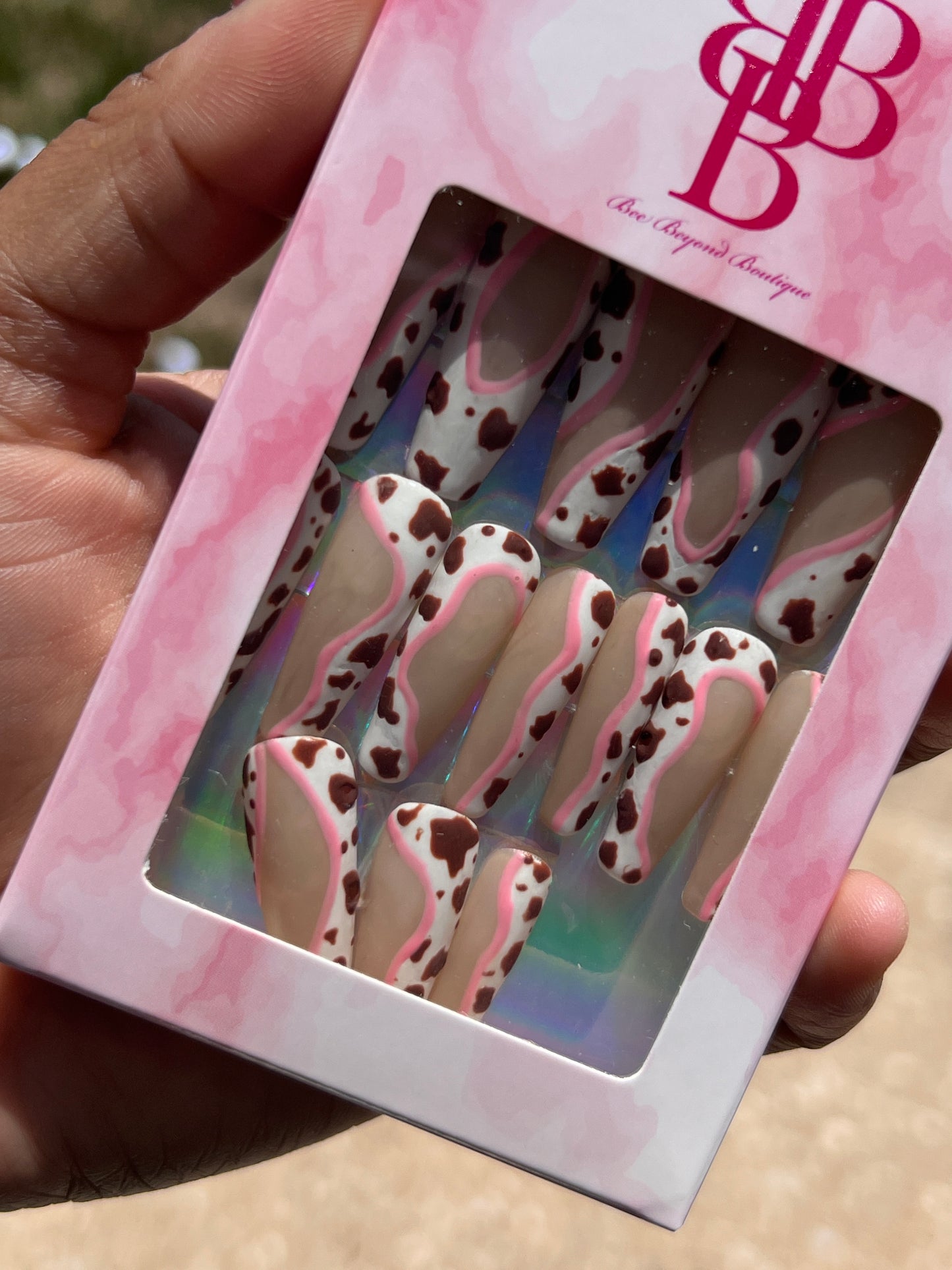 Pink Cow Girl Press On Nails