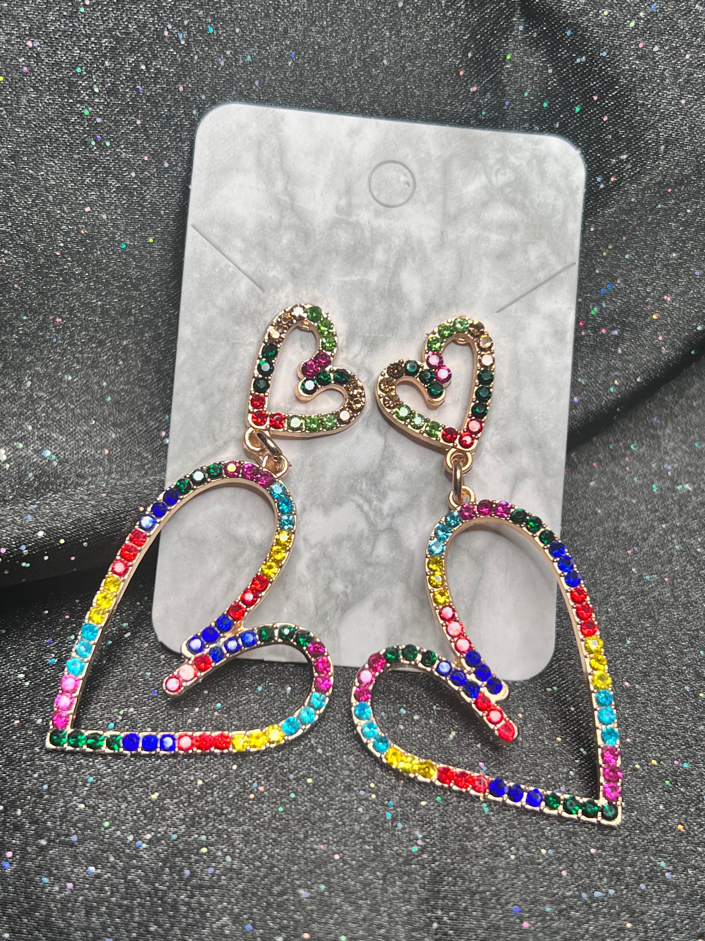 Heart Rainbow/ Snake/ Lighting Bolt/ Glitter Drop Earrings