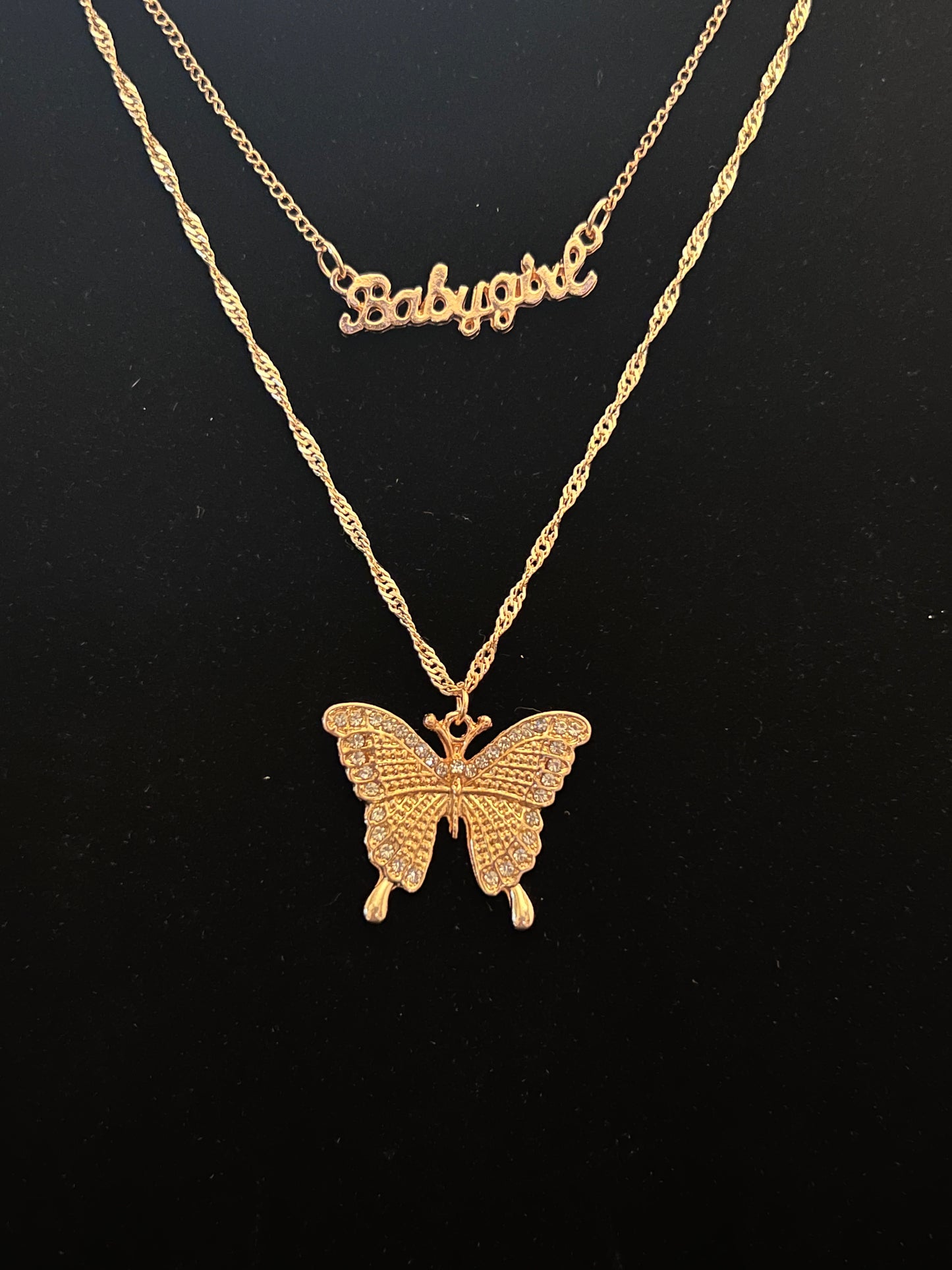 Gold Butterfly Charm Necklace