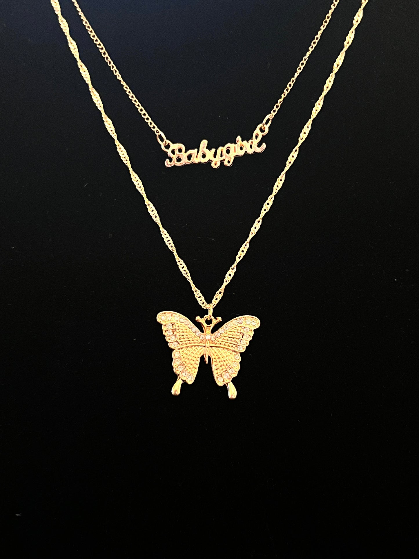 Gold Butterfly Charm Necklace