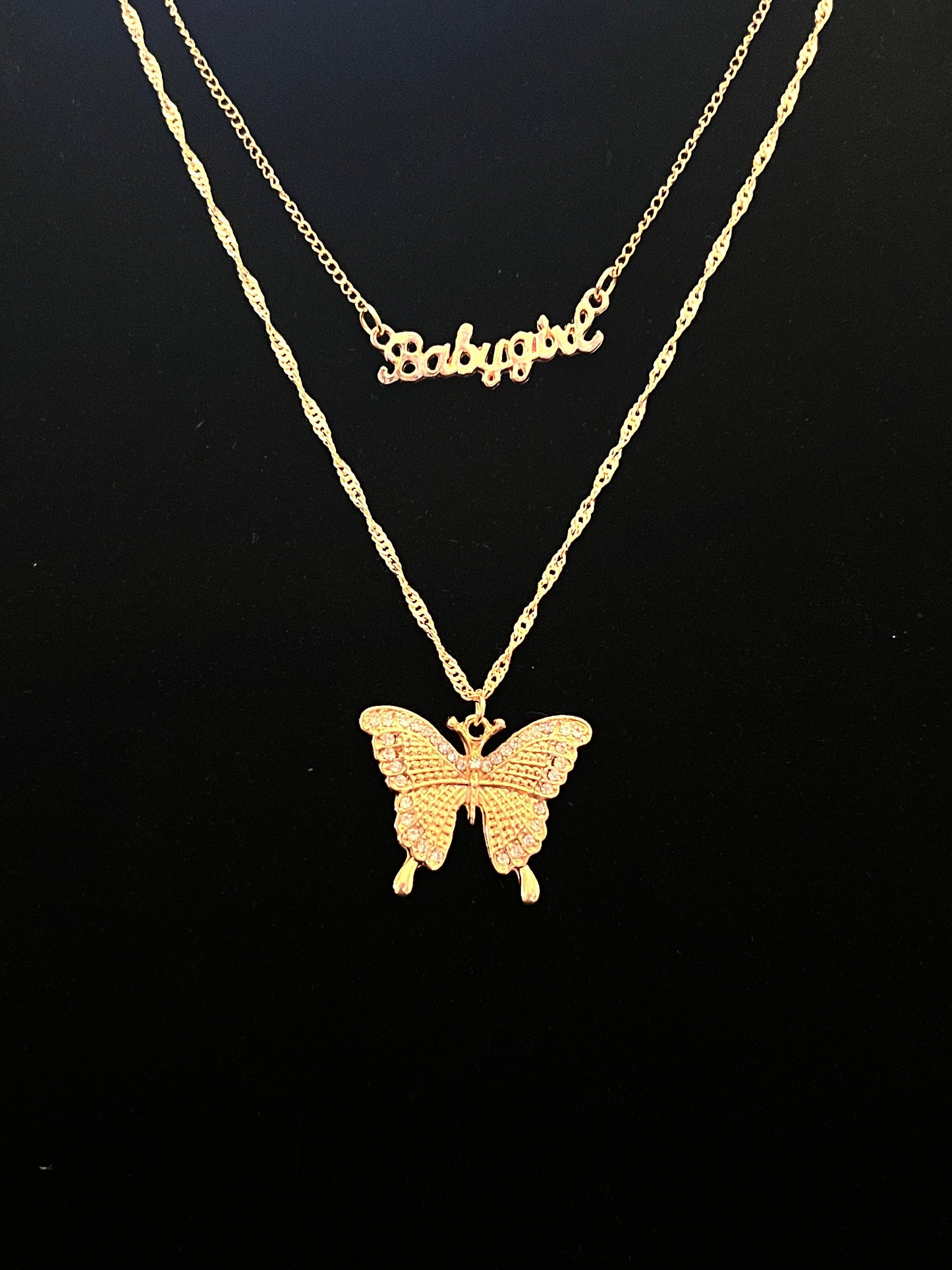 Gold Butterfly Charm Necklace